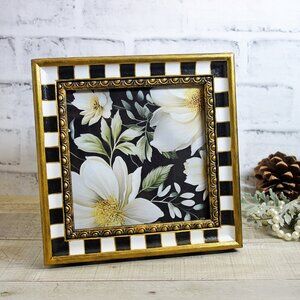 Scalloped Studio Checked Frame Checkered Photo Frame Black Checked Picture Frame